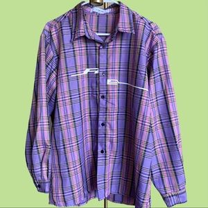 plaid multicolor drop shoulder oversized shirt